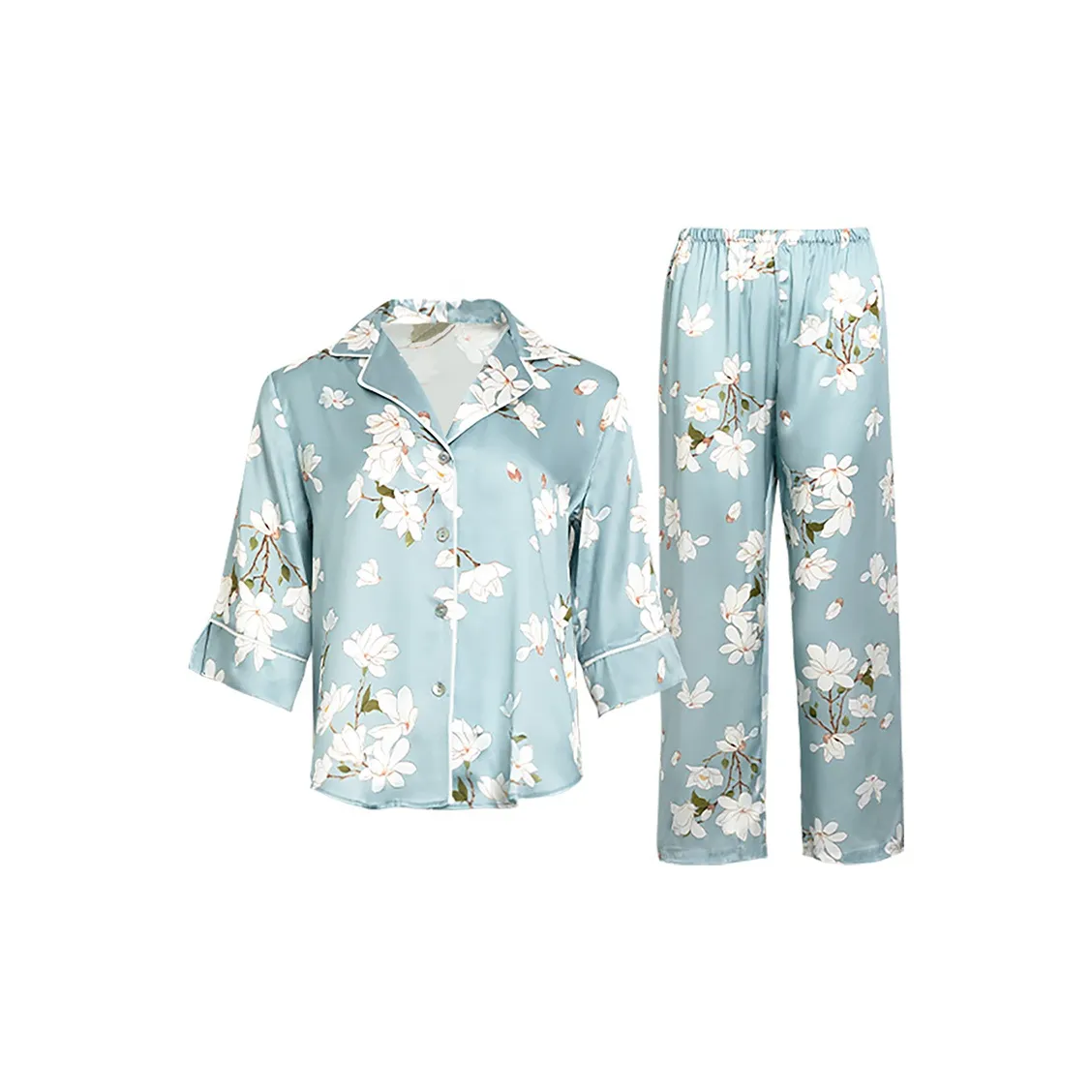 Комплект пижам Silk Boundary женский цветочный синий