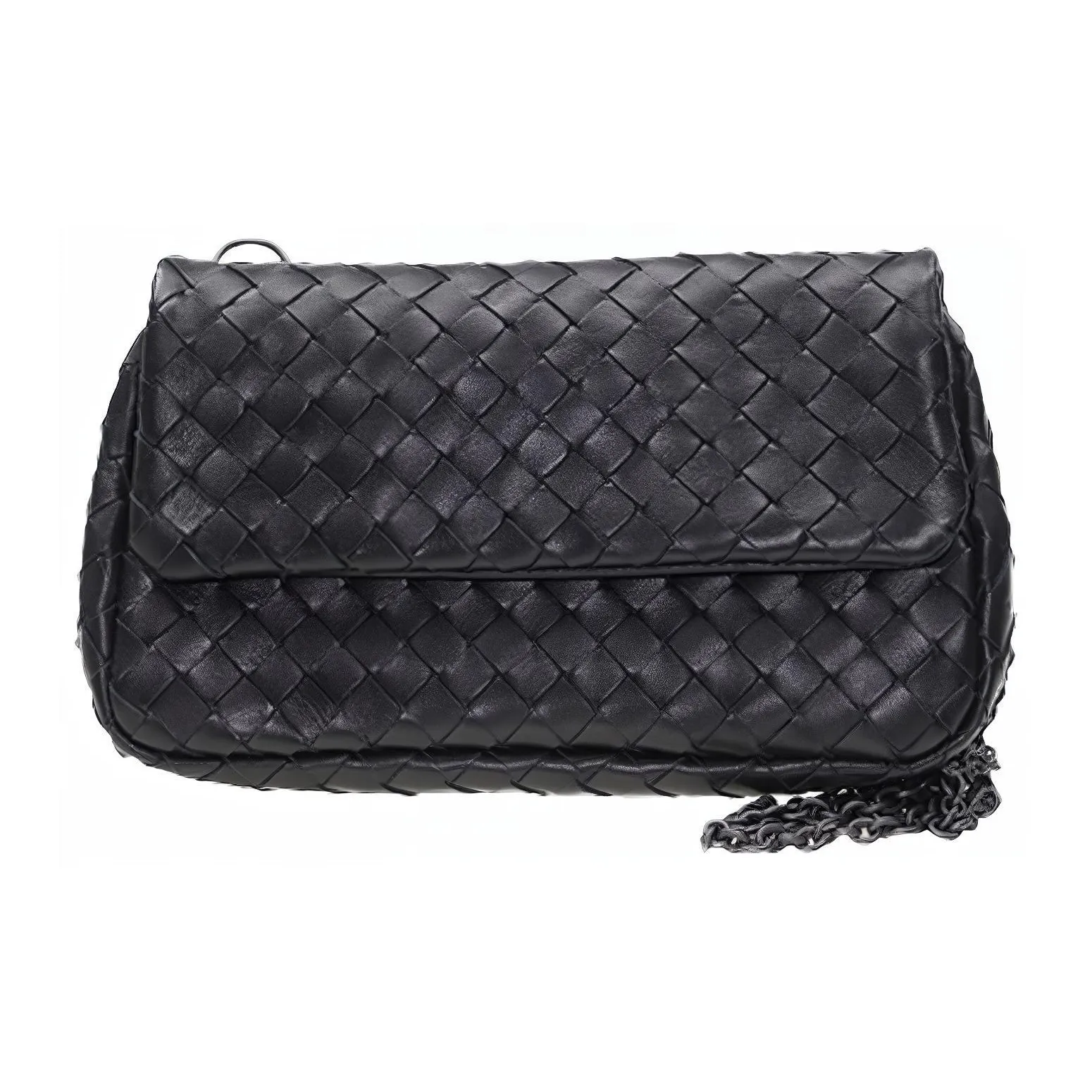 Bottega Veneta Sheepskin Messenger Bag Crossbody Bag Shoulder Bag Women's Black