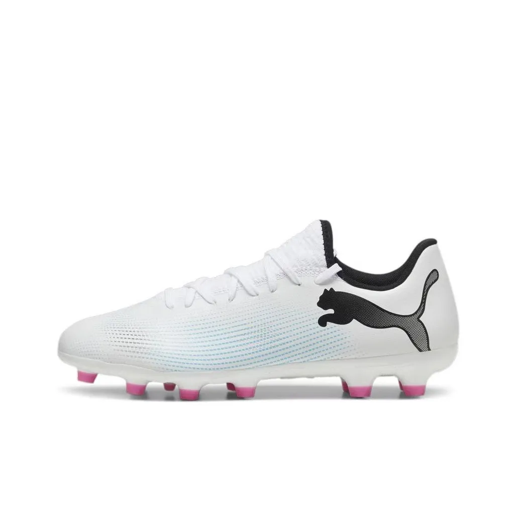 PUMA FUTURE 7 PLAY HG Hard Ground Firm Ground Soccer Shoes Men's White Black