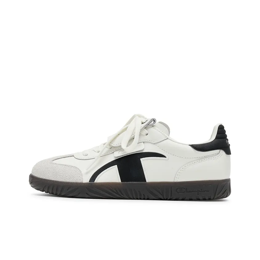 Champion Champ T Trainer T Head German Army Trainers Low Top Skateboard Shoes Women
s Black White