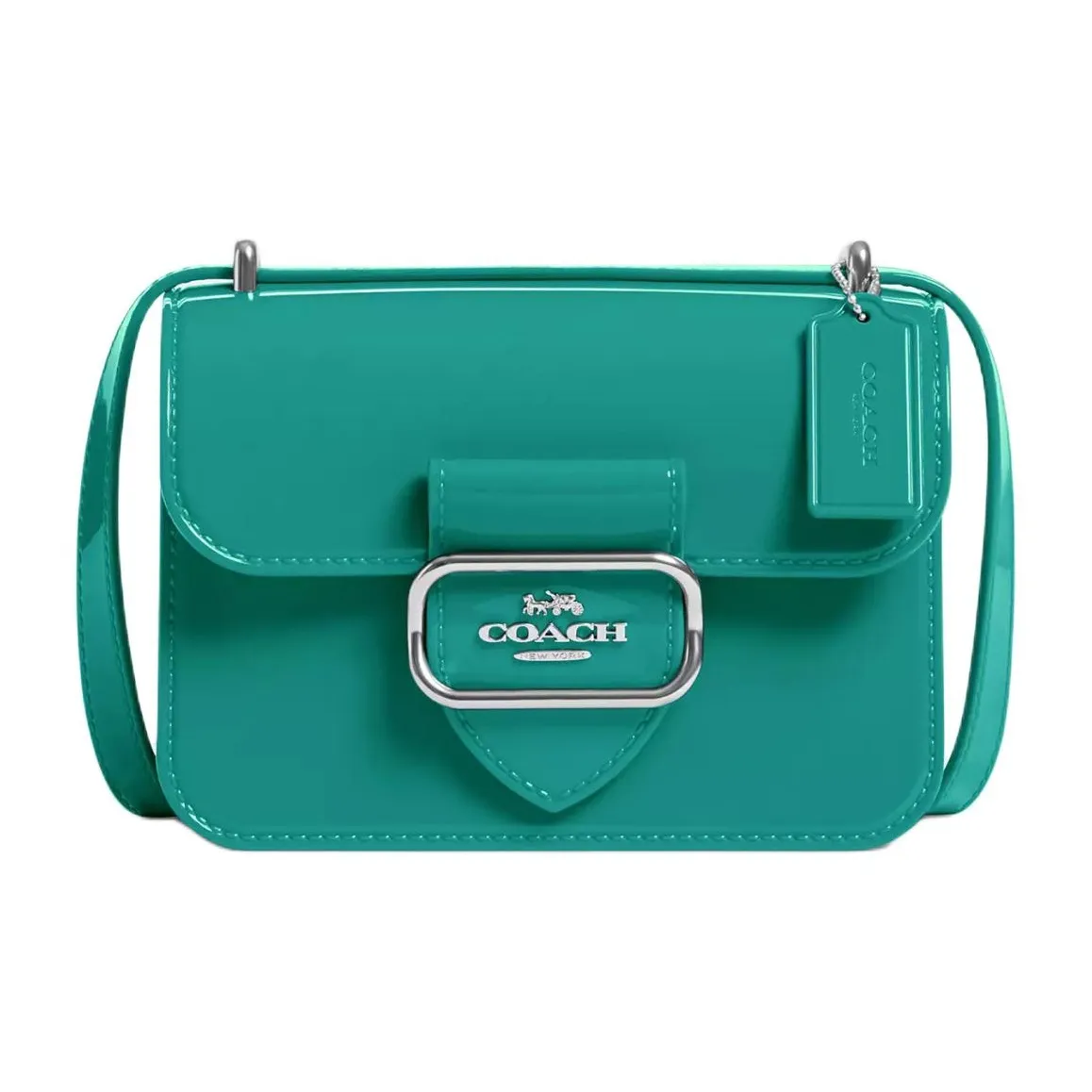 COACH Morgan Jelly Shoulder Bag, Crossbody Bag Trumpets Women's Silver & Light Green