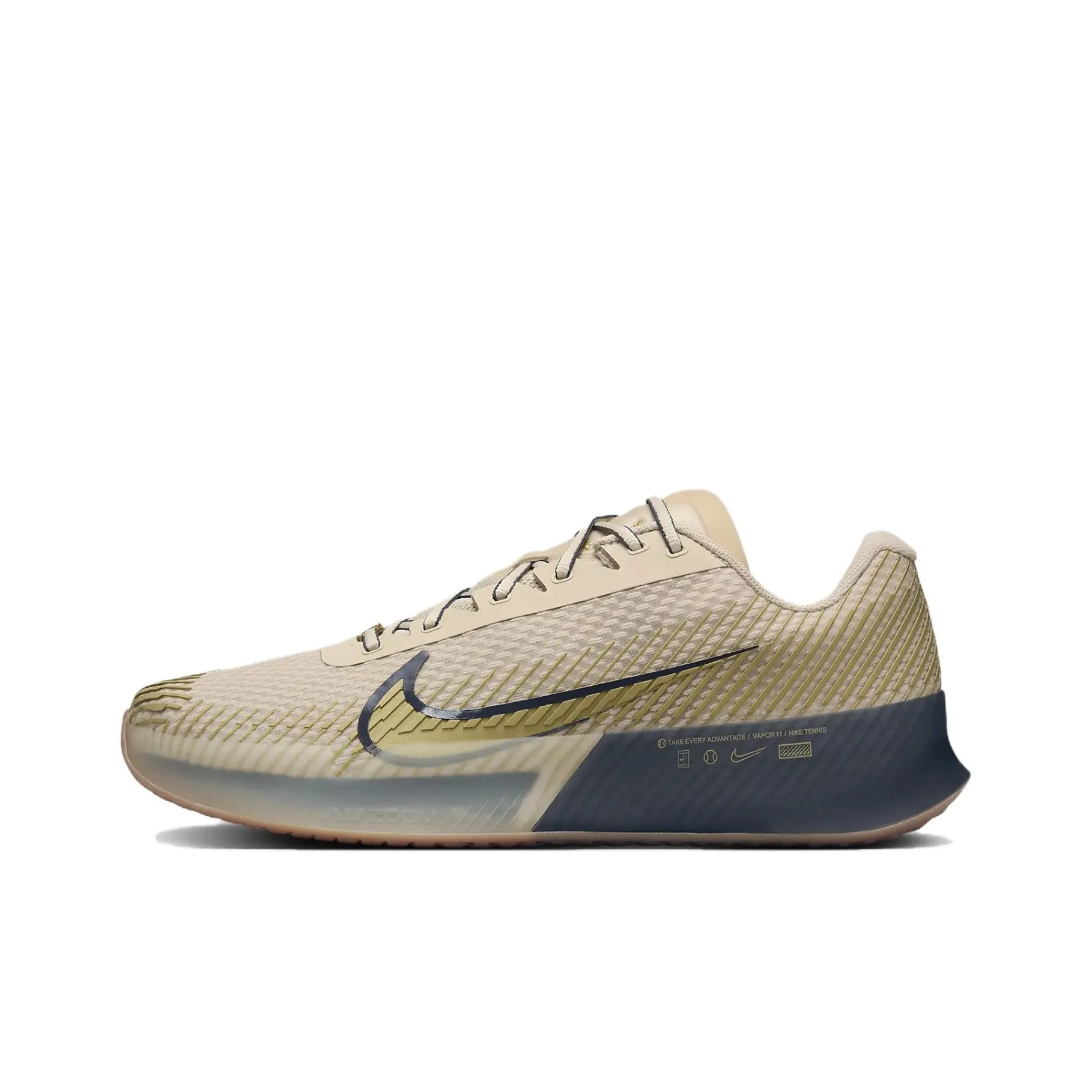 Nike Court Vapor 11 Hc Premium Sanddrift Thunder Blue Gum Medium Brown Metallic Gold