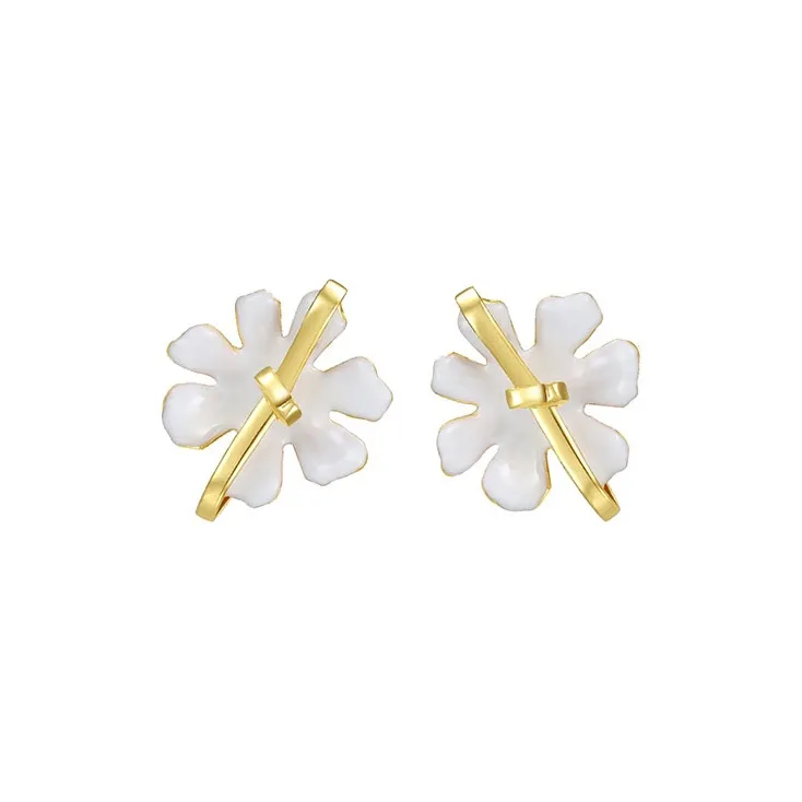 Daartemis Серьги с медным покрытием украшенные 14k золотом женские