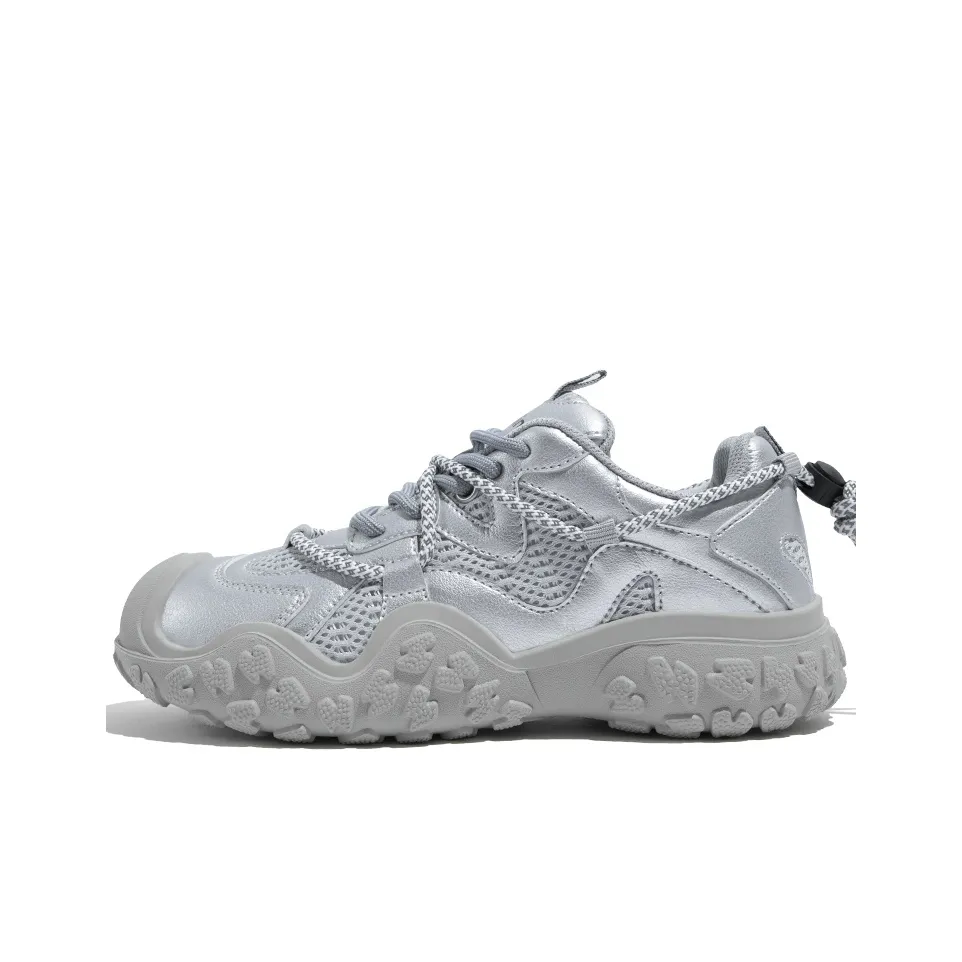 TUOPIN Ugly Cute Shoes Breathable And Slip Resistant Low Top Outdoor Shoes, Chunky Sneakers Women's Cream White