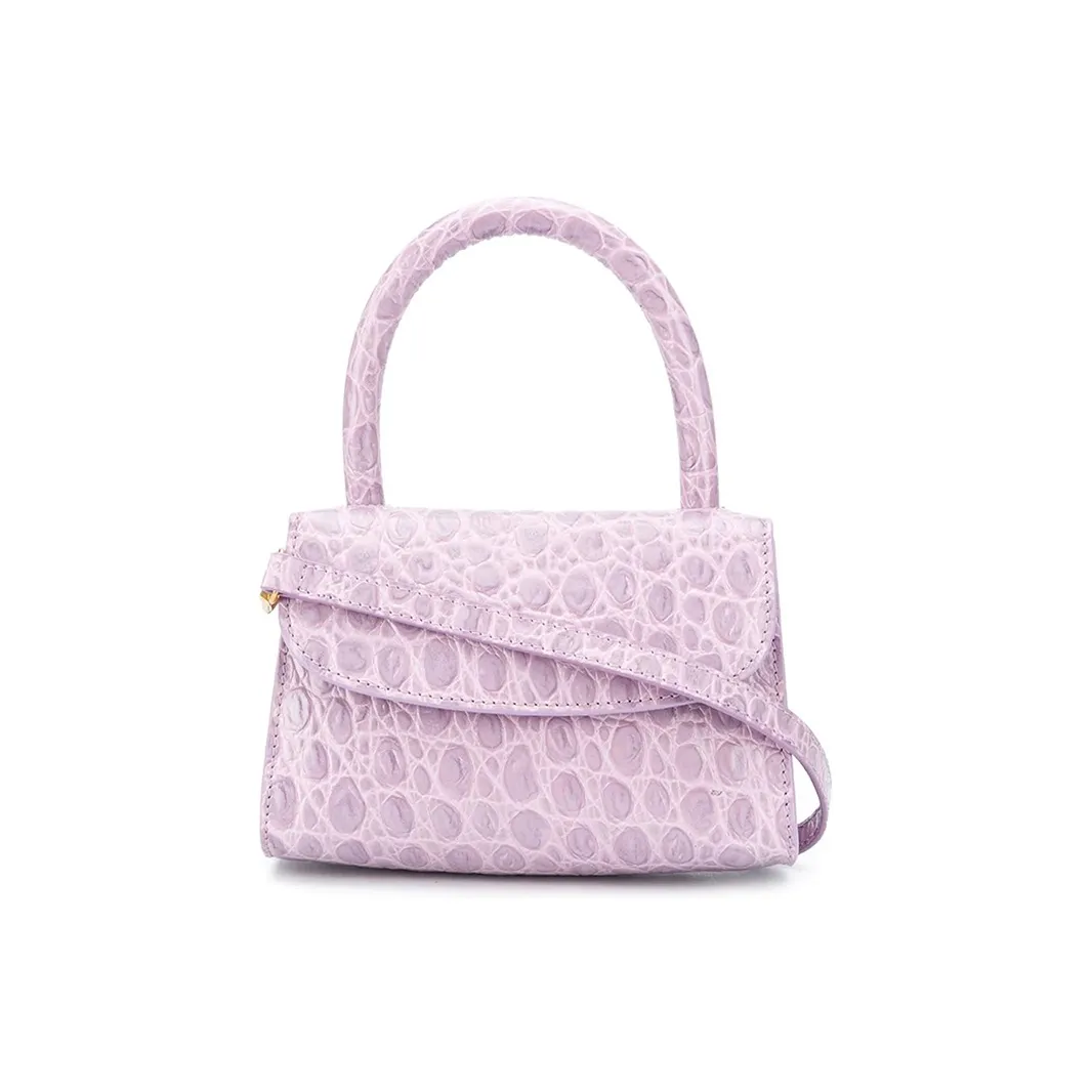 By Far Croco Коровья кожа Сумка через плечо Сумка Мини Женская Сиреневый Фиолетовый