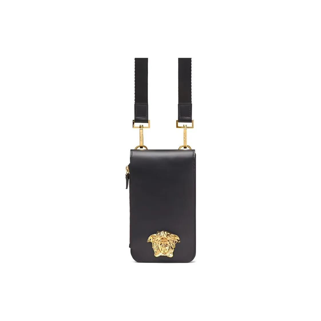 VERSACE La Medusa Cow Leather Shoulder Bag, Crossbody Bag Mini Men's Black