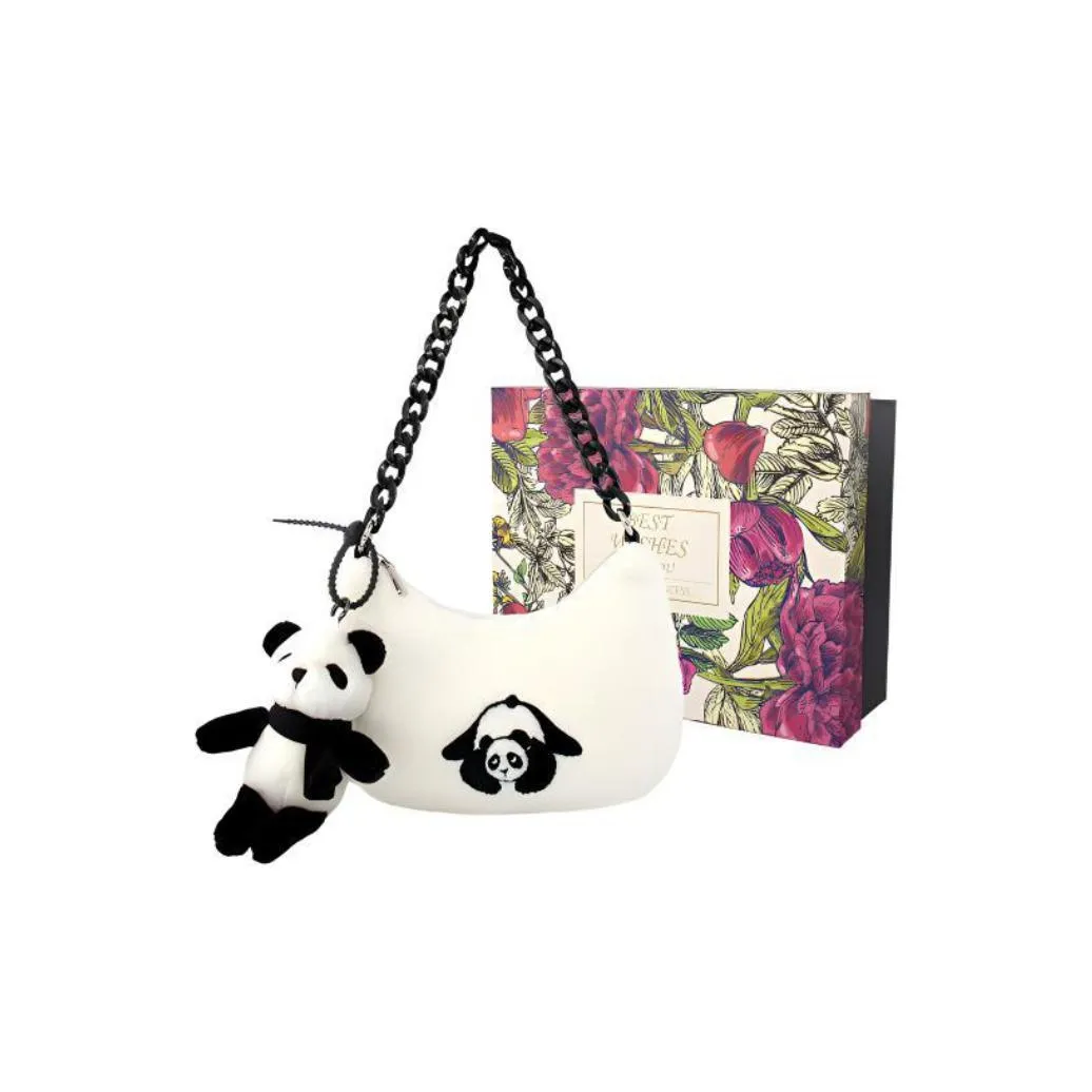 FLOWER PRINCESS Plush Shoulder Bag, Crossbody Bag Trumpets Women's Milk White