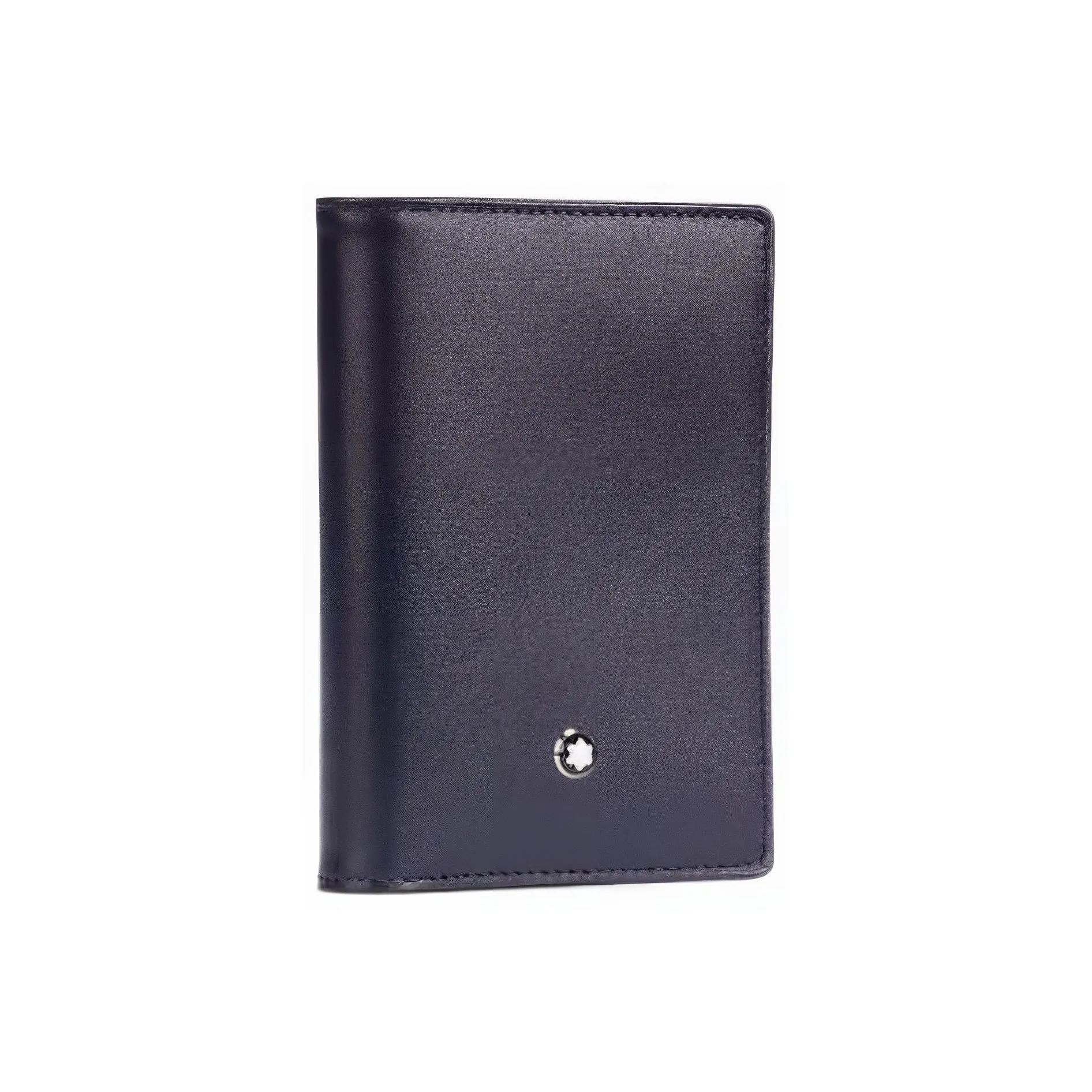 MONTBLANC Кожаный держатель для карт и кошелек мужской морской синий градиент