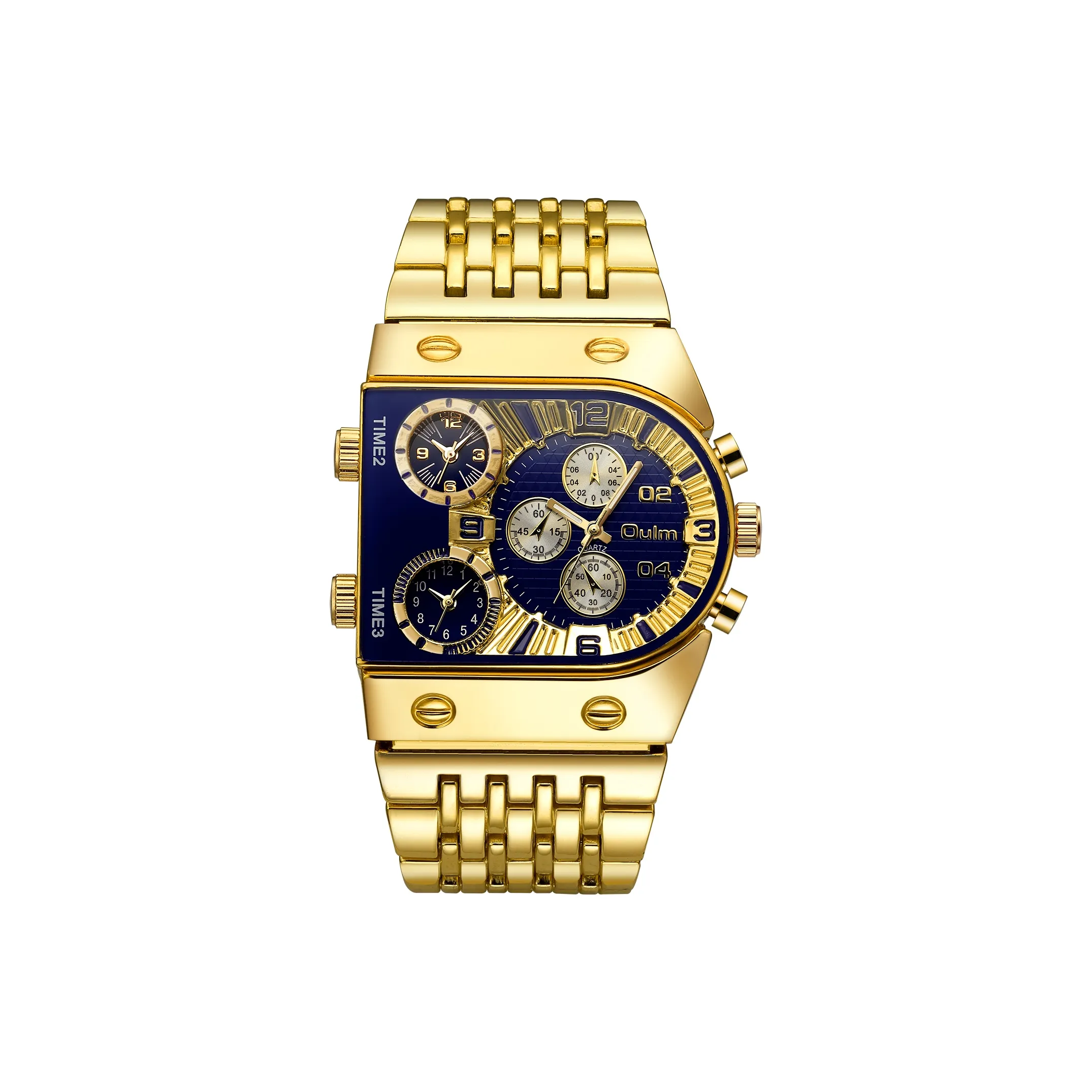 Oulm Кварцевый механизм Часы Мужские Синий циферблат