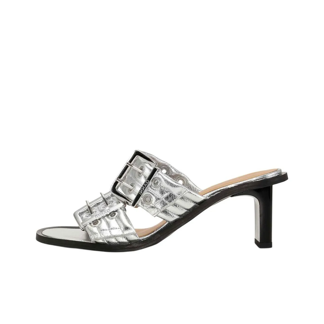 GANNI Slip Resistant Slide Slippers Women's Silver