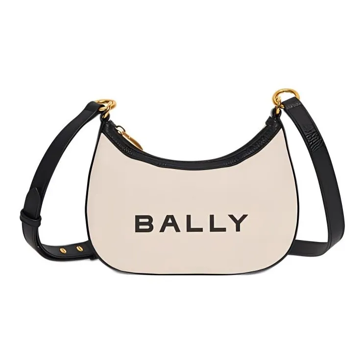 BALLY Сумка с тканью и коровьей кожей сумка через плечо маленькая женская натуральный и черный