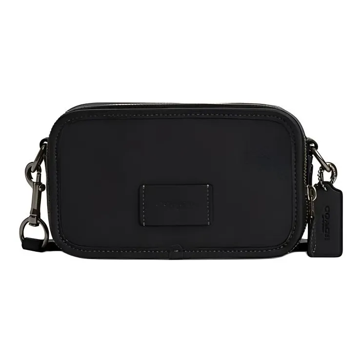 COACH Cow Leather Camera Bag, Shoulder Bag, Crossbody Bag Trumpets Women's Black