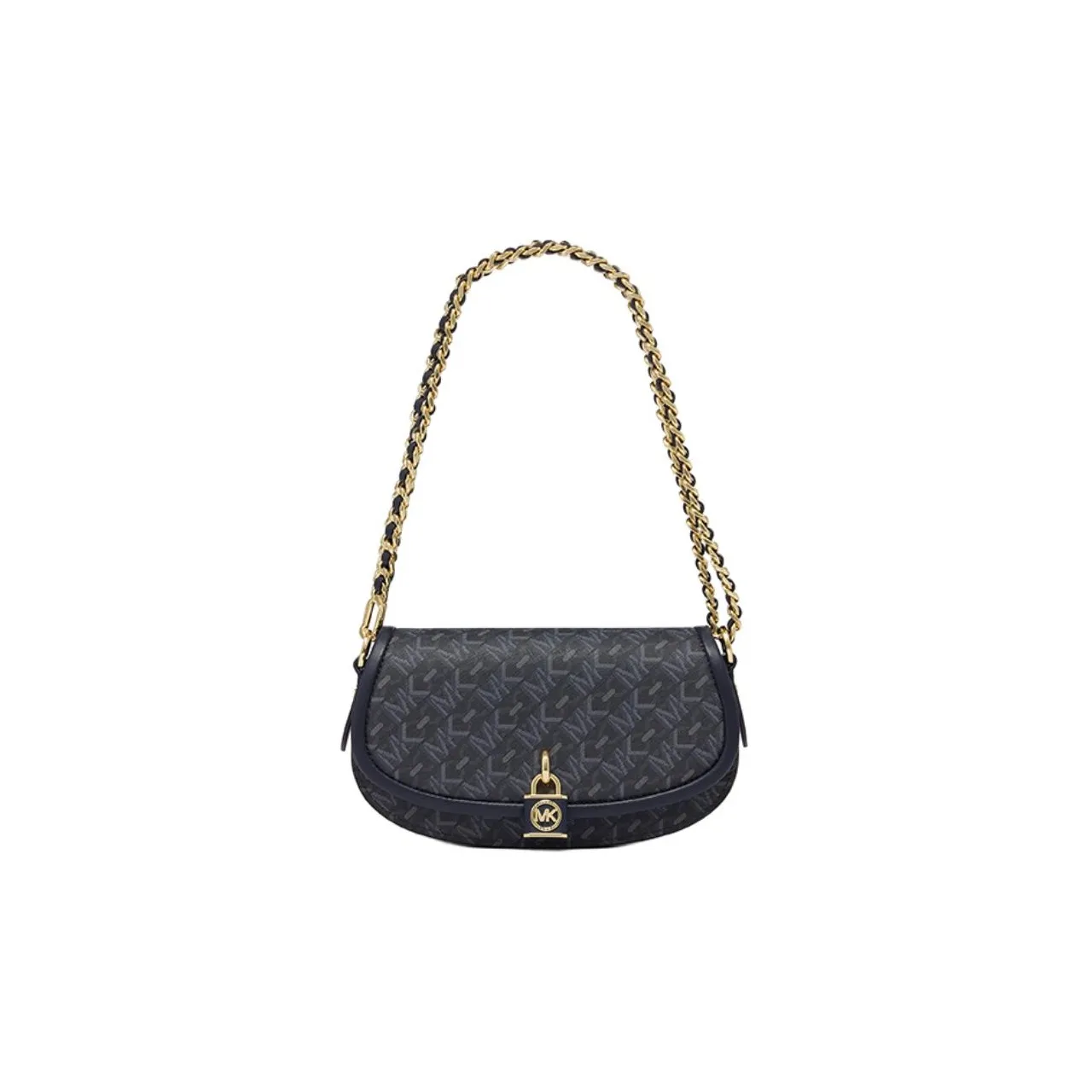 MICHAEL KORS Mila Искусственная кожа с текстурой спилок коровьей кожи Сумка через плечо Маленькая Унисекс Темно-синий