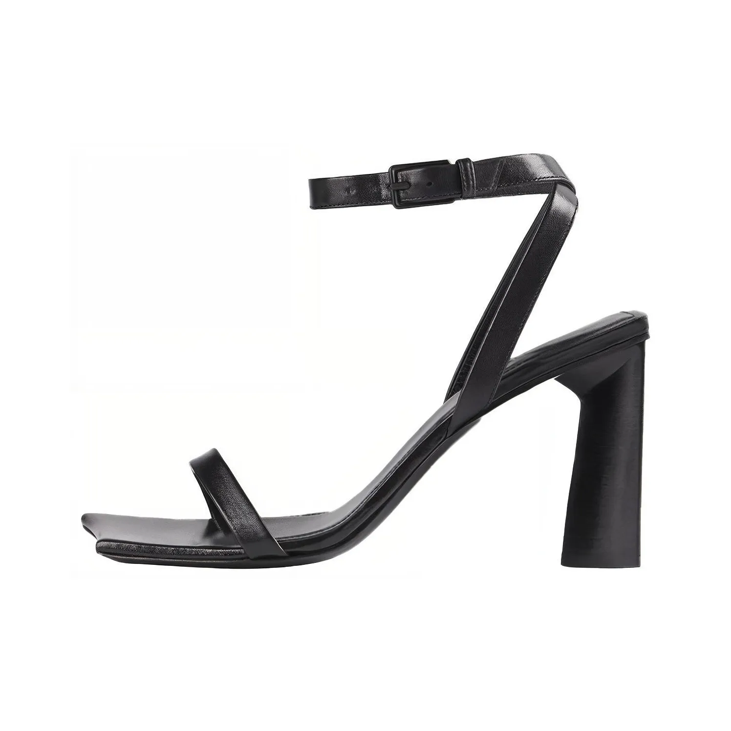 Balenciaga Moon Small Cowhide Straps High Heels Black Sandals Women's