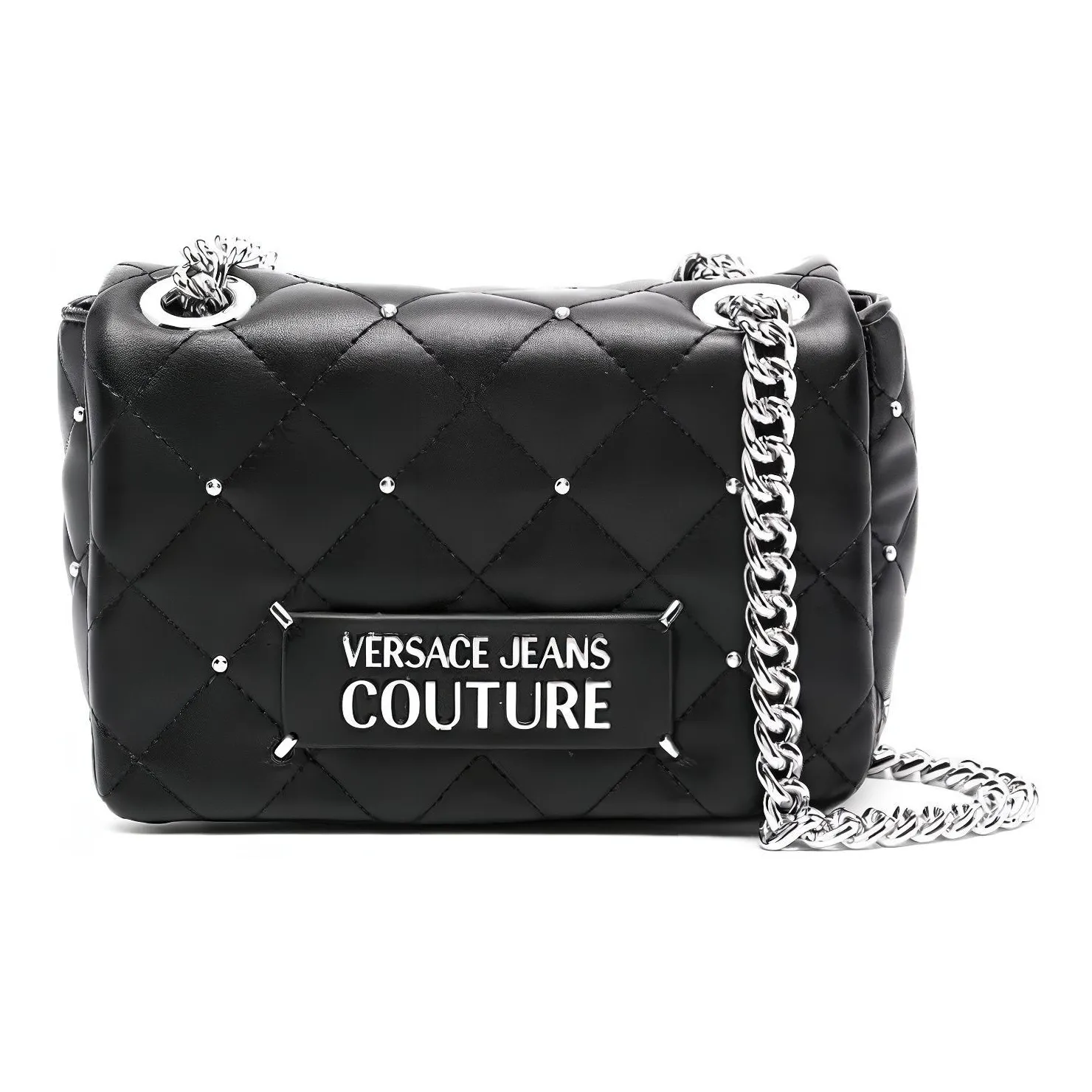 VERSACE JEANS COUTURE Polyester Square Bag, Handbag, Shoulder Bag Women's Black