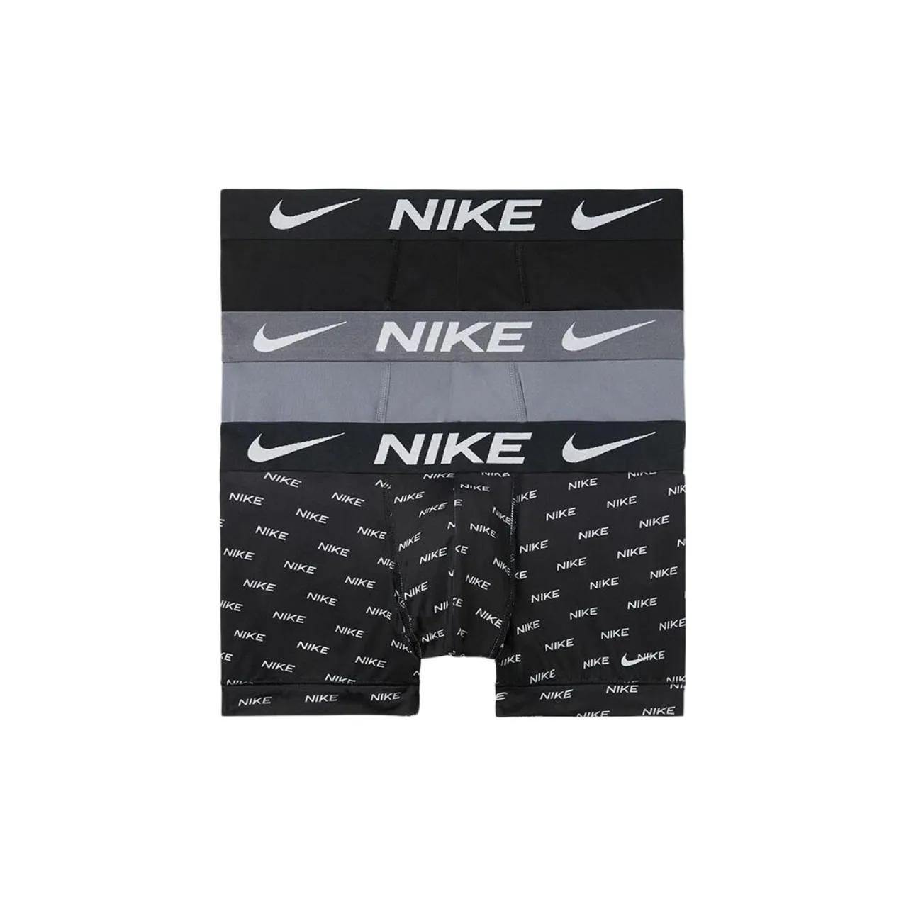 Nike 3 упаковки черных + серых мужских боксеров