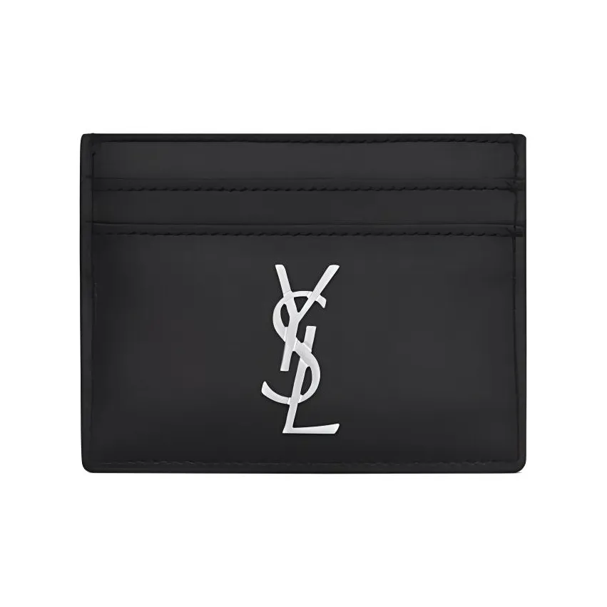 SAINT LAURENT Smooth Finish Leather Card Holder Card Holder Men's Black