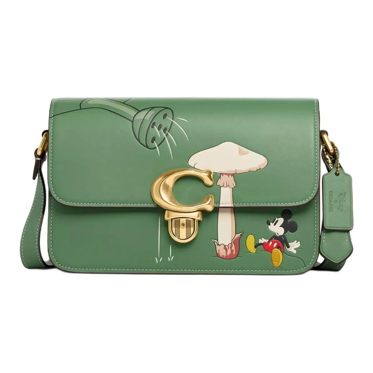 COACH Disney Collaboration Studio Glove Tanning Crossbody Bag, Shoulder Bag Women's Green