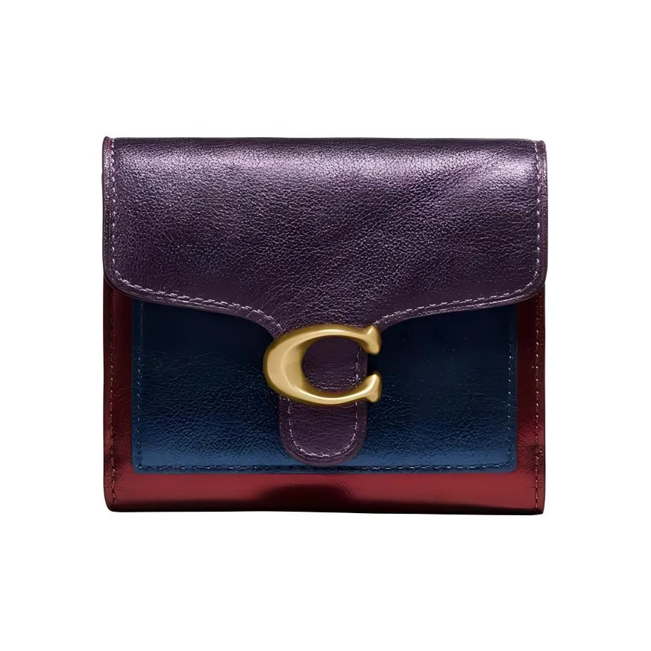 COACH Tabby Кожа Кошелек Маленький Женский Фиолетовый Красный Синий