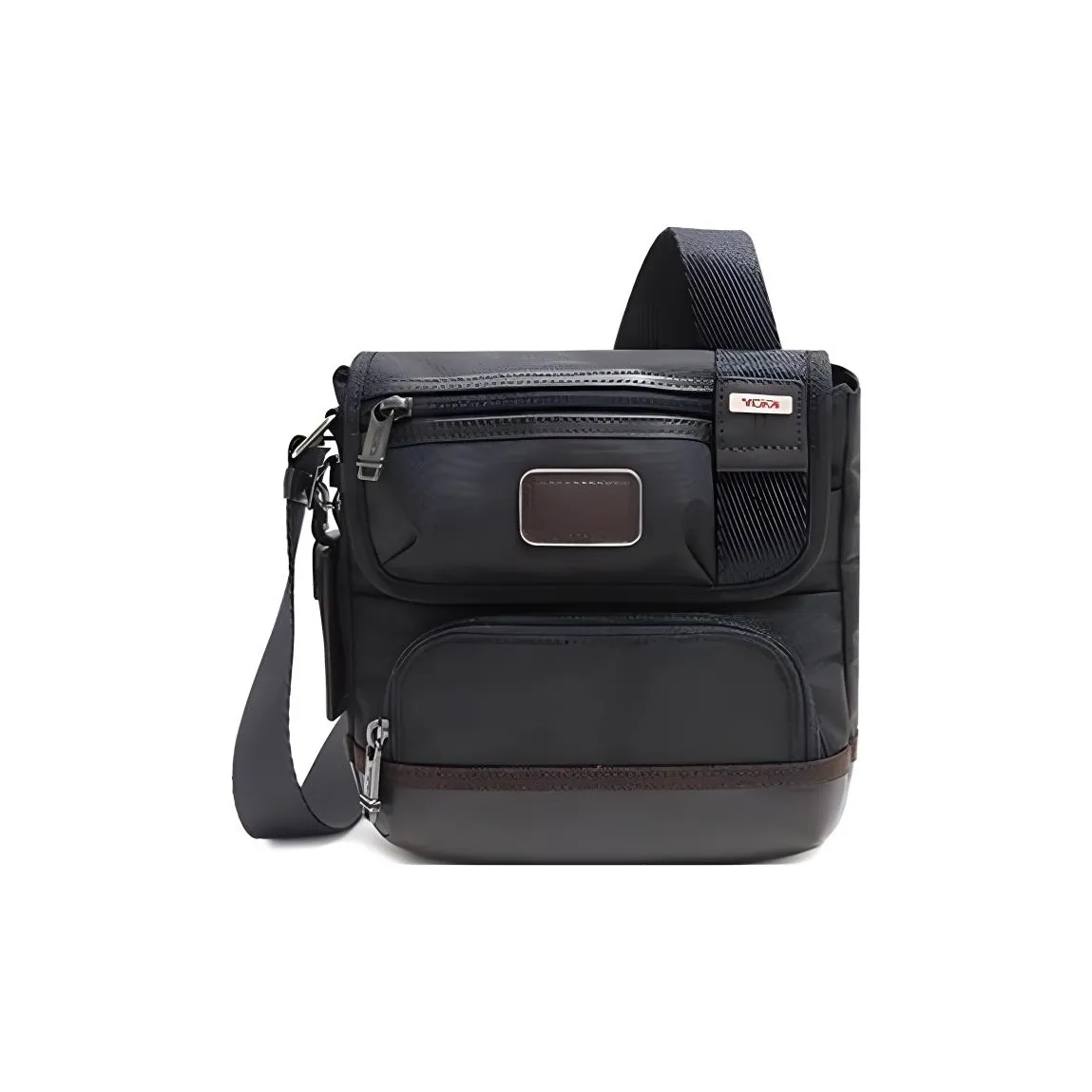 TUMI Ballistic Nylon With Leather Camera Bag, One Shoulder Asymmetrical Shoulder Bag Men's Black