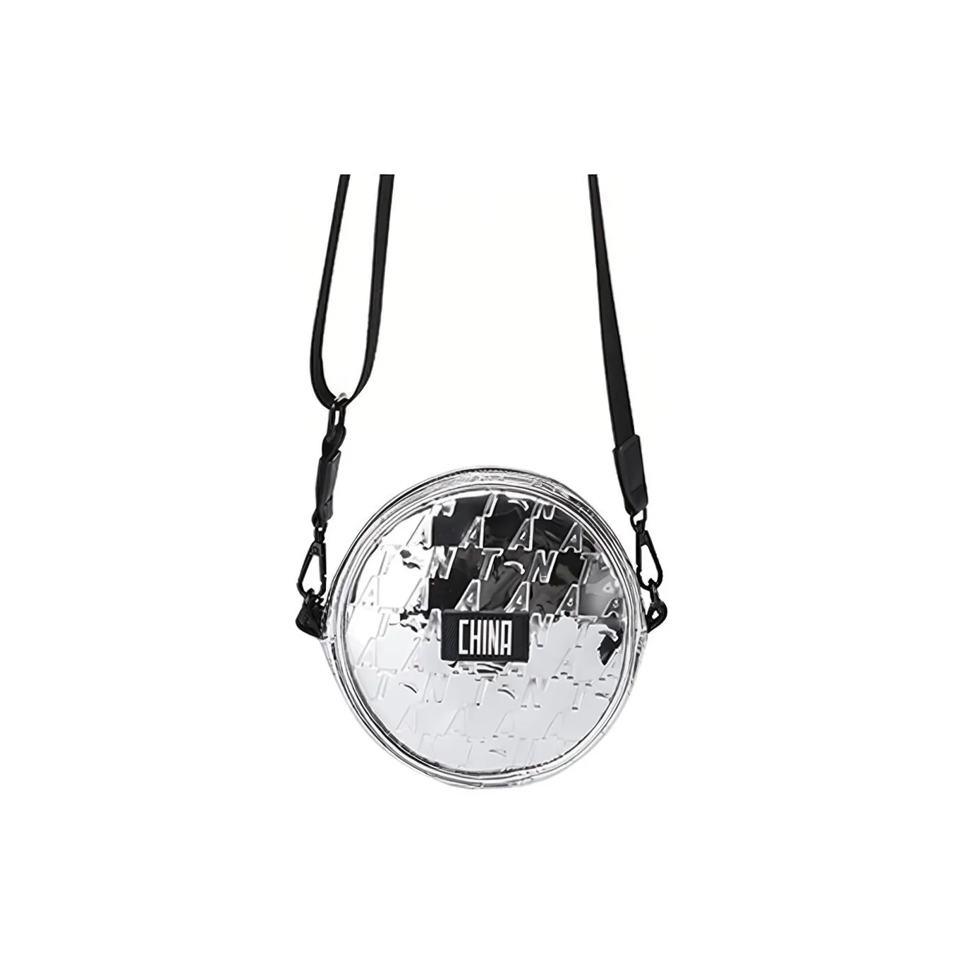 Anta PU Shoulder Bag Crossbody Bag Regular Unisex Mirror Finish Silver