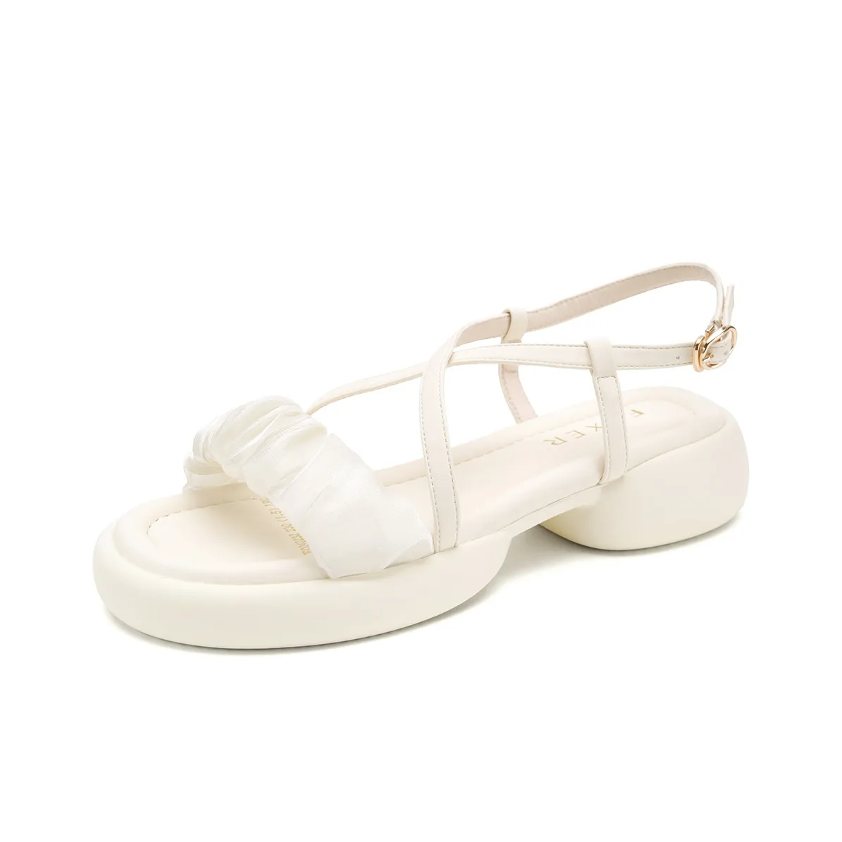 FOXER Golden Лиса French Vintage Элегантность Мягкий Элегантный Премиум One Ремень Сандалии 4,5см Женские