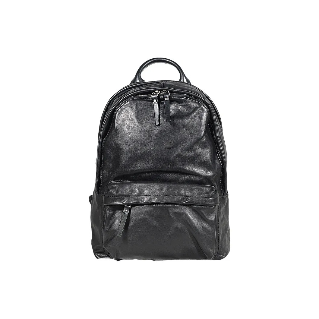 PULUWIRR Cow Leather Travel Bag Business Casual Backpack Unisex