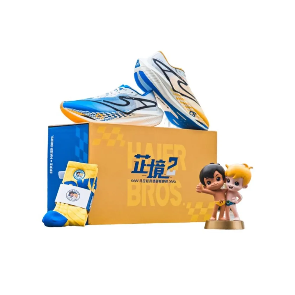 HAIER BROS x Эрке Zhijing 2,0 Амортизаторы Oтскок Низкий Топ Марафон Беговые кроссовки Мужской Брат Сочетающиеся ЦВЕТА Коробка