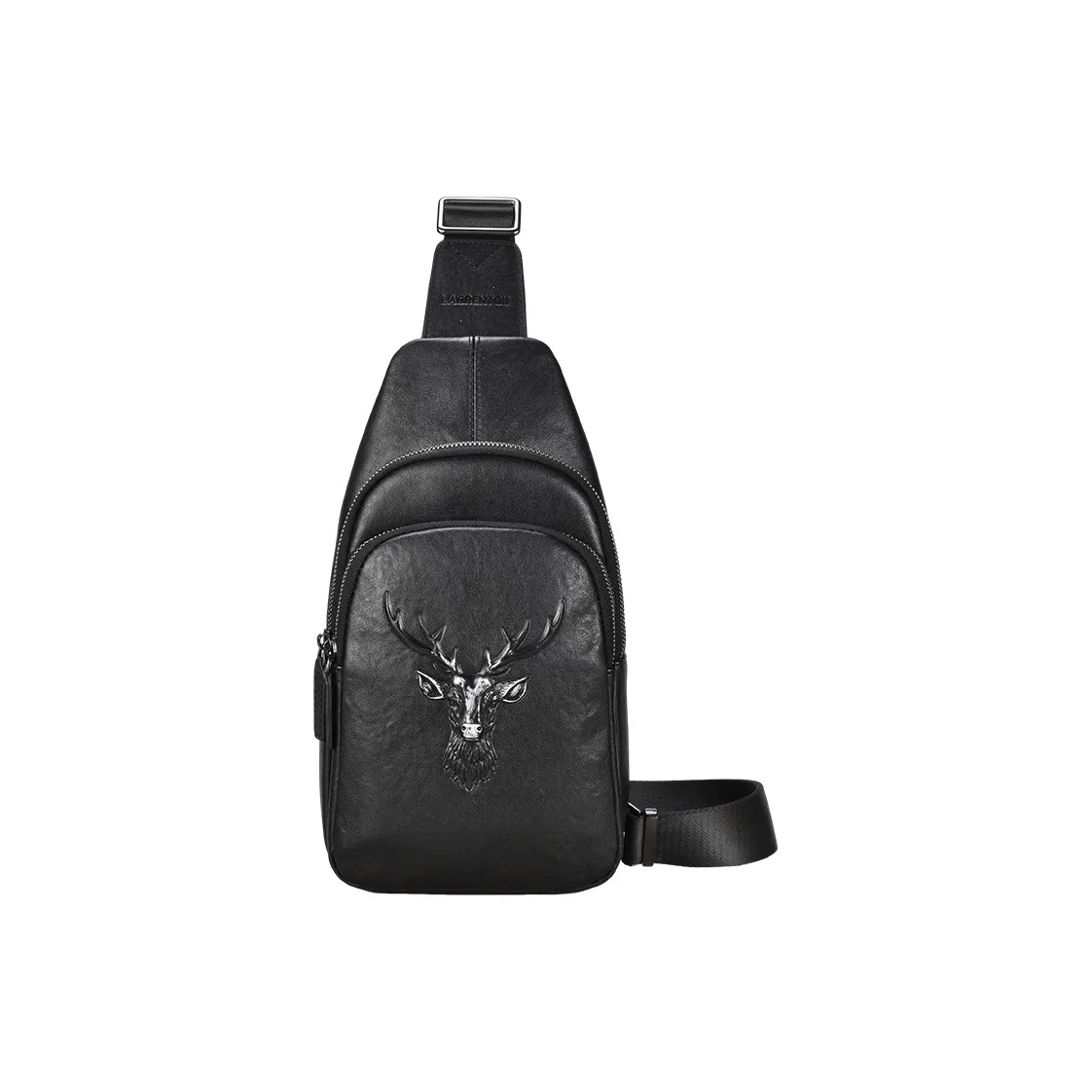 Old Man's Head Модный бренд Мужской Олень Голова Плечо Сумка через плечо Повседневный Sling Сумка Обычный Мужской Черный