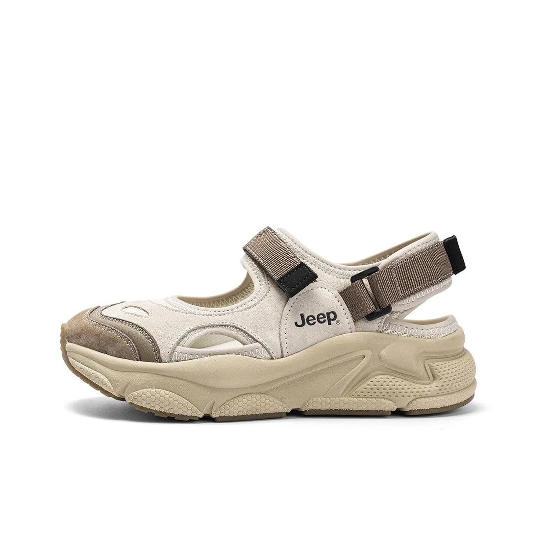 JEEP Римские сандалии с средним каблуком женские серый кофейный