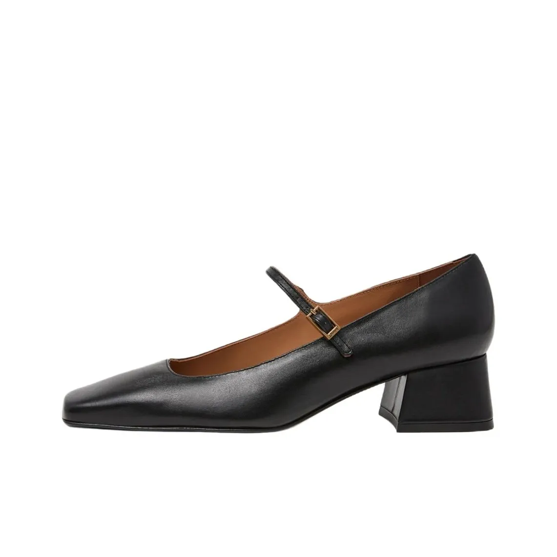 FLATTERED Квадратный каблук Туфли Мэри Джейн 4CM Женские Черный