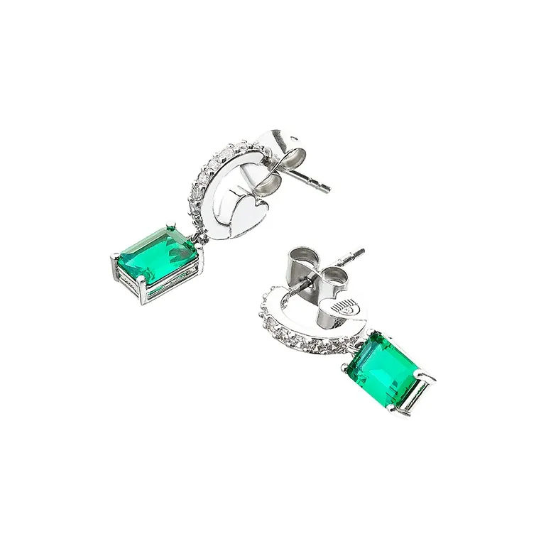 Серьги CHIARA FERRAGNI из латуни с цирконием женские зеленые