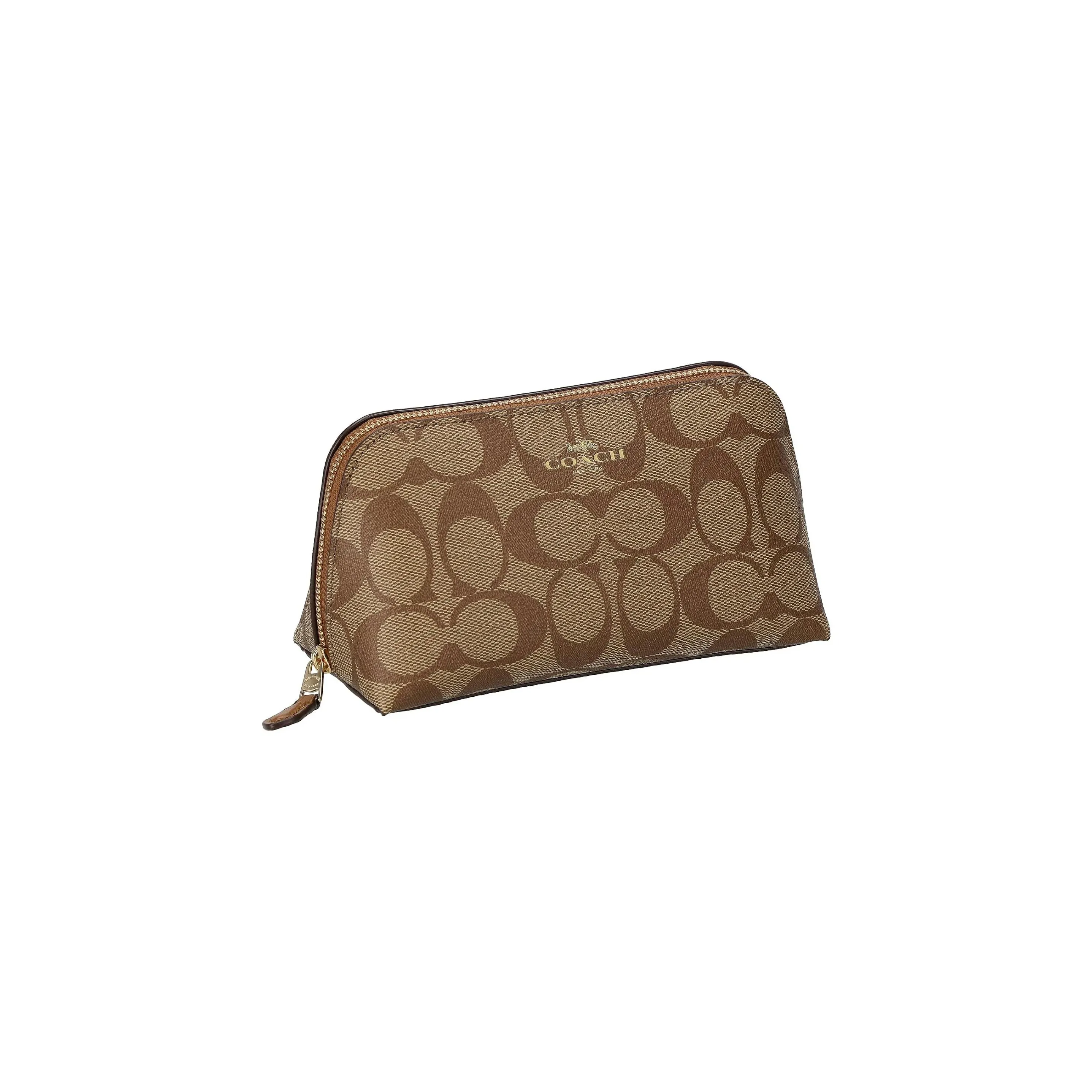 COACH Canvas Clutch Makeup Bag Women's Umber