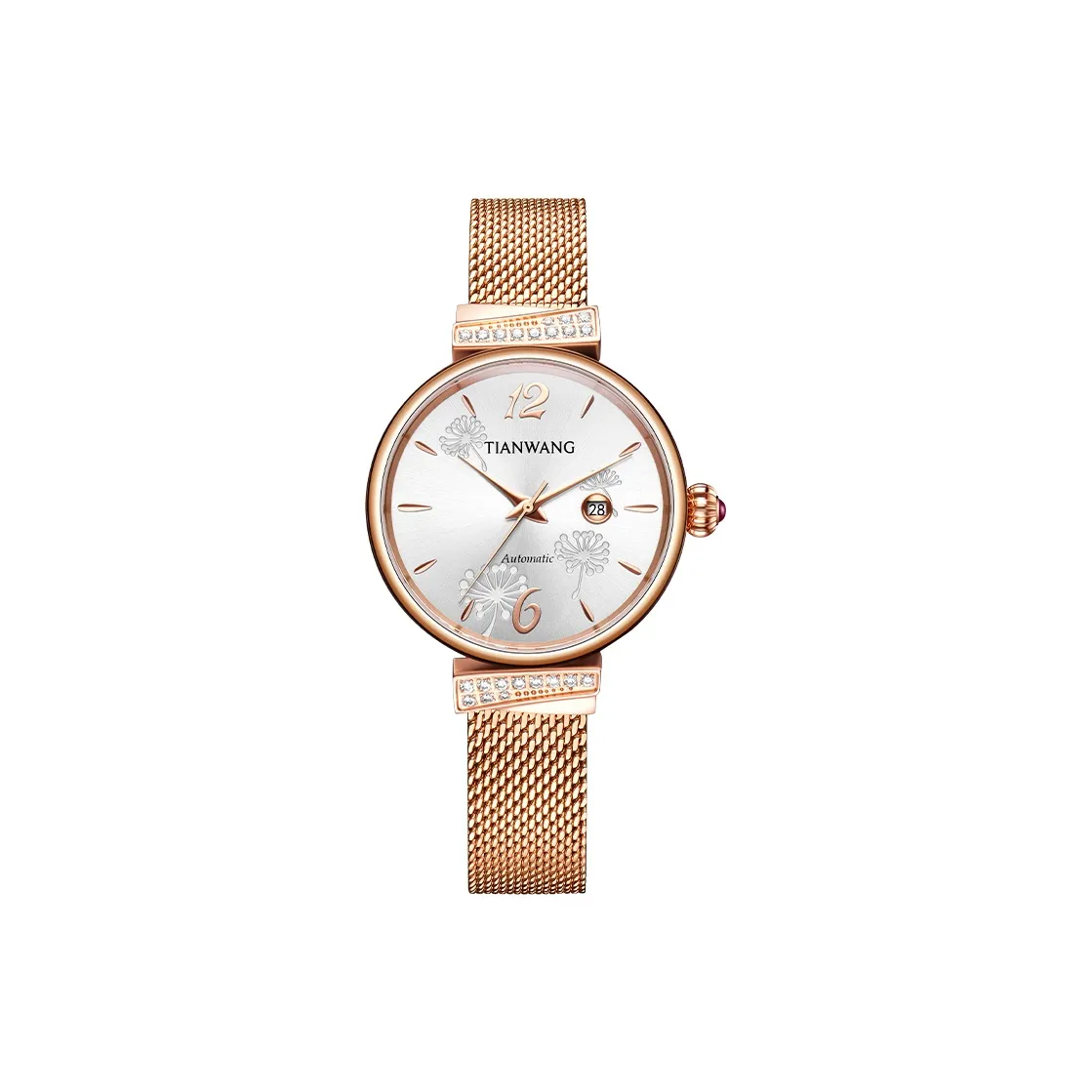 TIANWANG Stars Mechanical Movement Stainless Steel Strap Watch Women's Watch Silver Dial