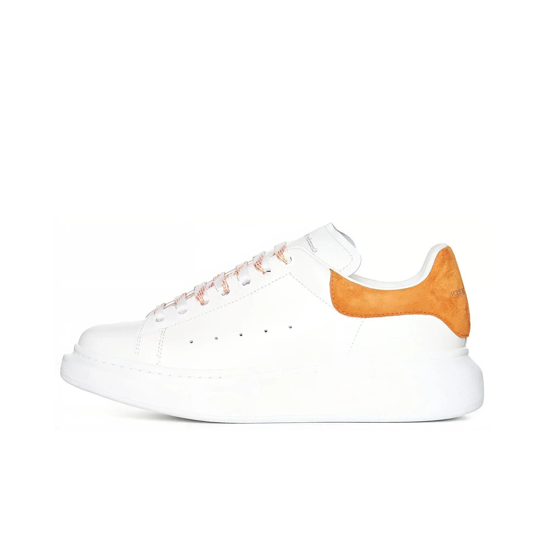 Alexander McQueen Low-Top Stylish Skateboarding Shoes Women's White Orange