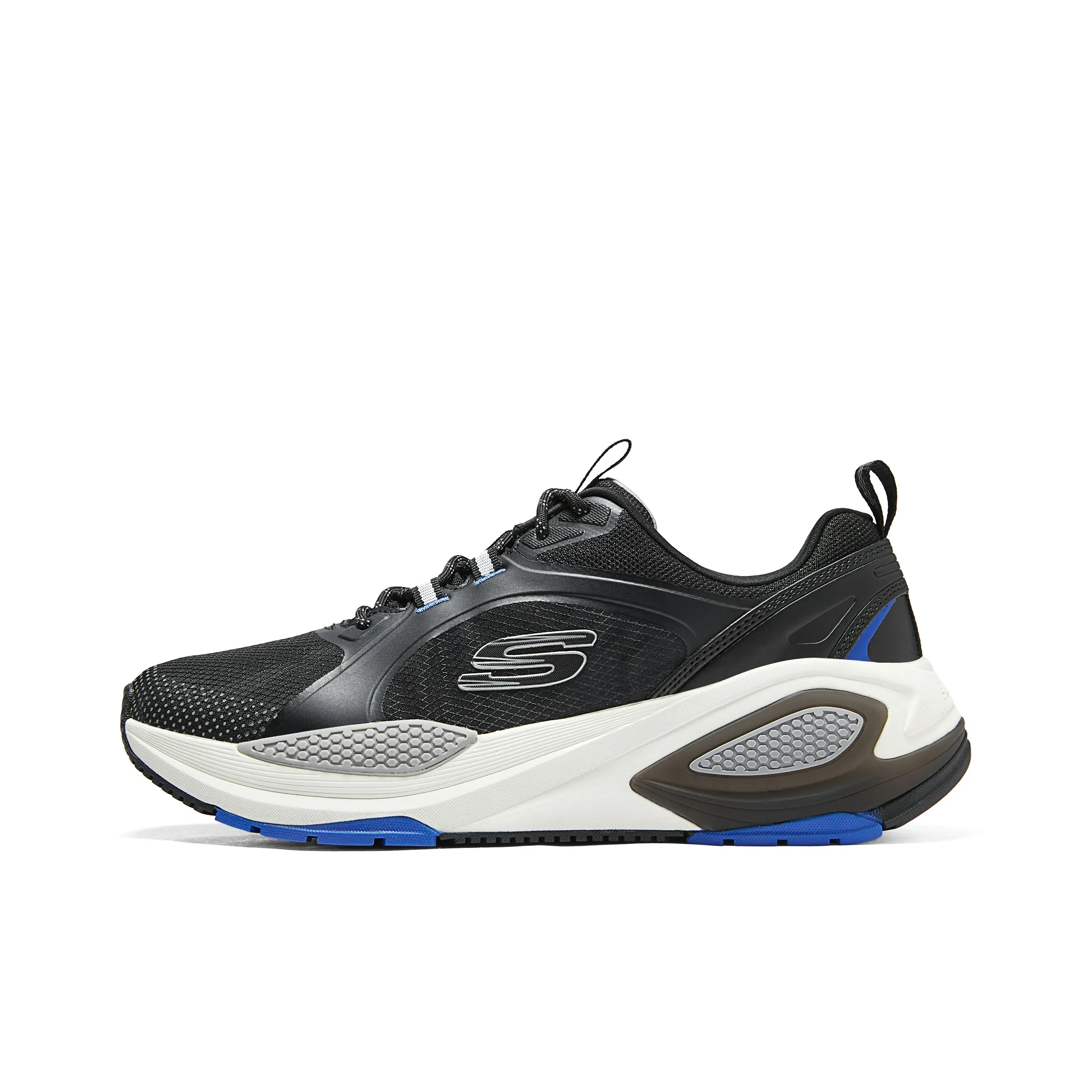 Skechers Амортизация Дышащий И Устойчивый Дизайн Низкий Топ Повседневные Беговые кроссовки Мужские Черные Синие