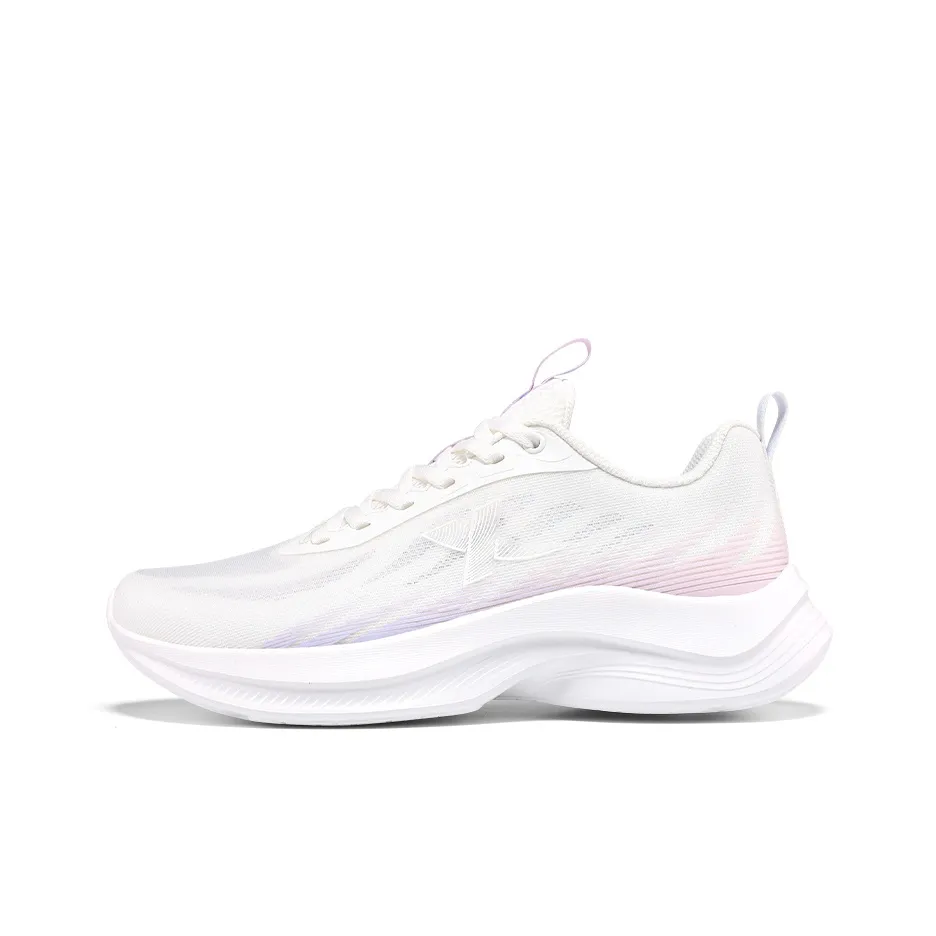 XTEP Амортизация и Дышащий Низкий Топ Беговые кроссовки Женские Белые Пурпурно-розовые