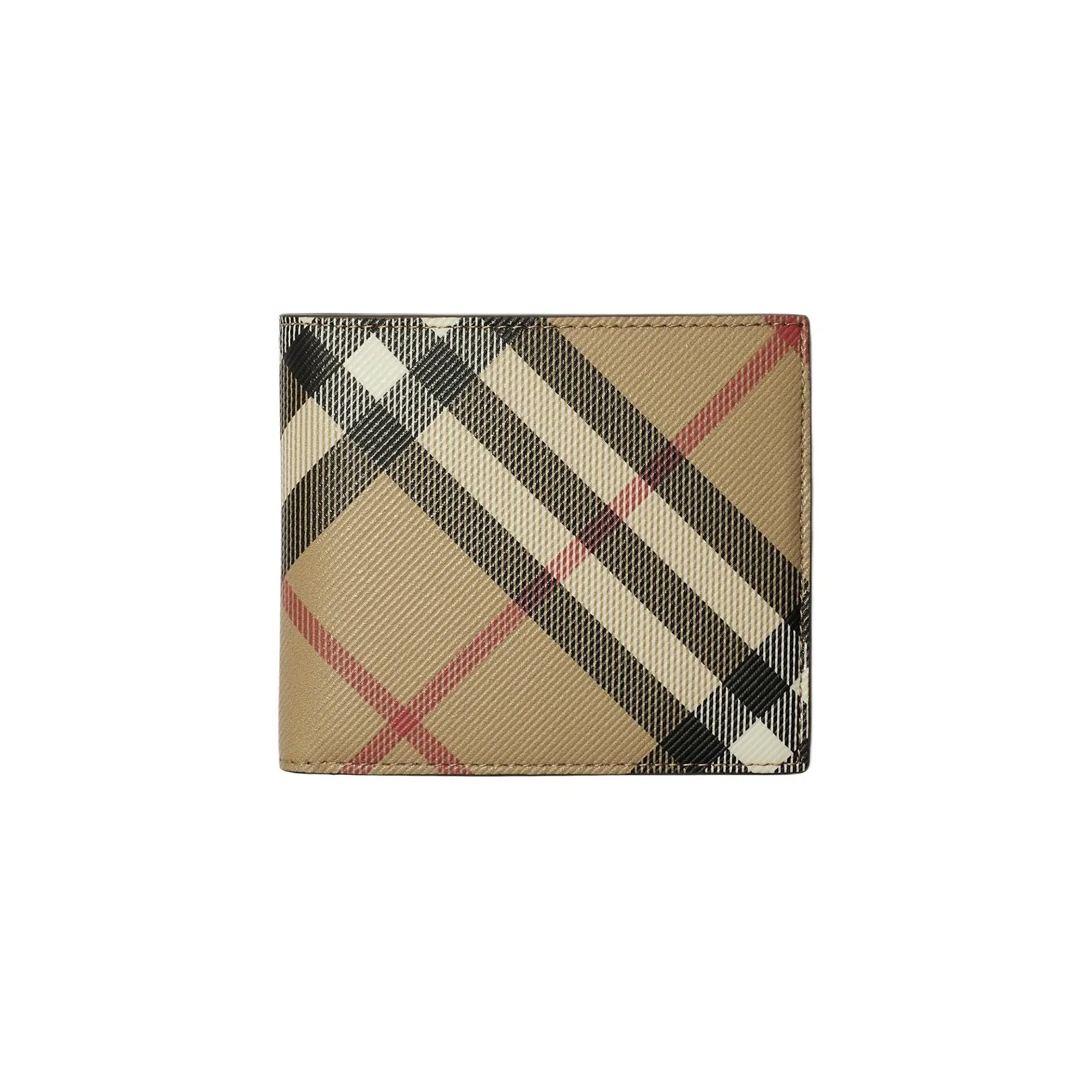 Burberry PU Polyurethane Wallet Men's Sand