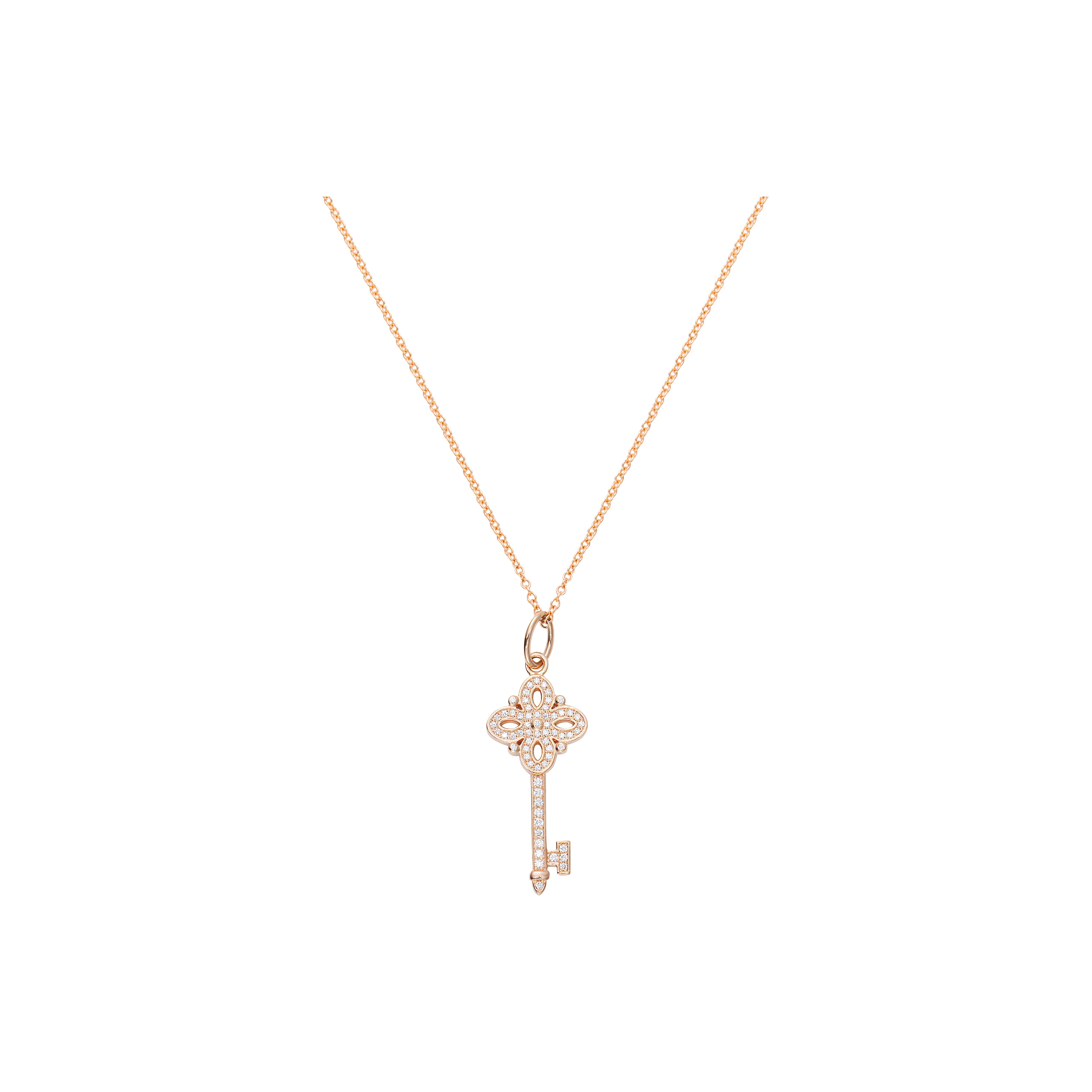 TIFFANY & CO. Keys Collection 18K Rose Gold Necklaces Women's