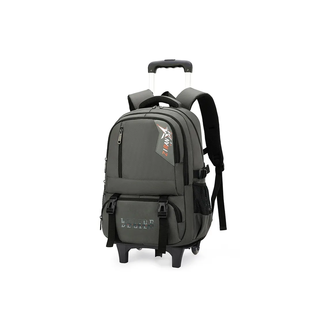 Natural Fish Nylon Trolley Bag Backpack Unisex Dark Gray/Black Blue Logo/Black With White Logo/Dark Blue/Black Red Logo