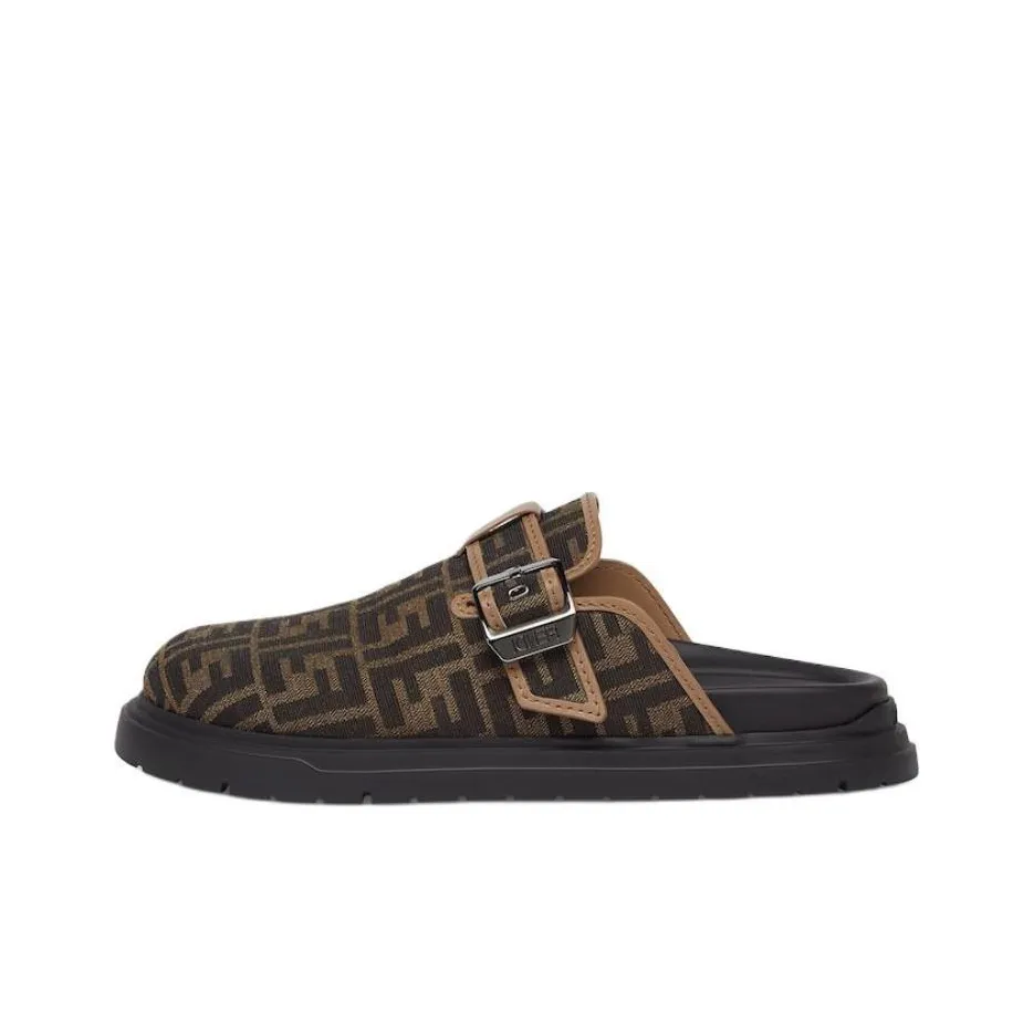 FENDI Ff Jacquard Feel Sabots