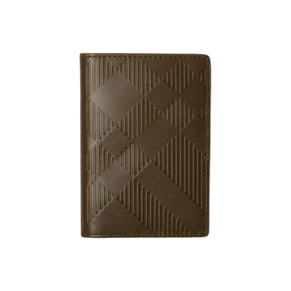 Burberry Телячья кожа Держатель для карт Унисекс Армейский зеленый