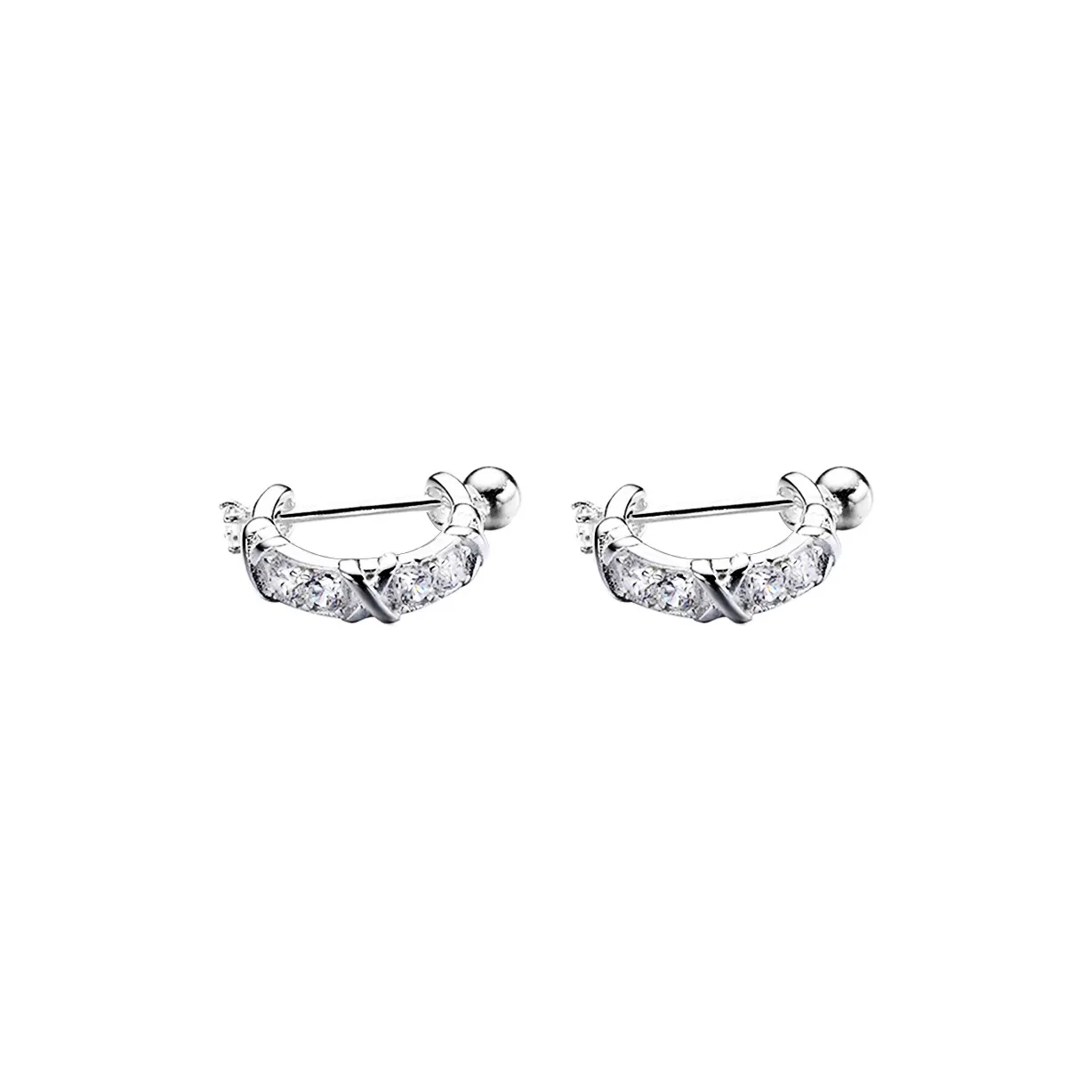 MUSTKOO Серьги-гвоздики из стерлингового серебра 925 пробы для женщин