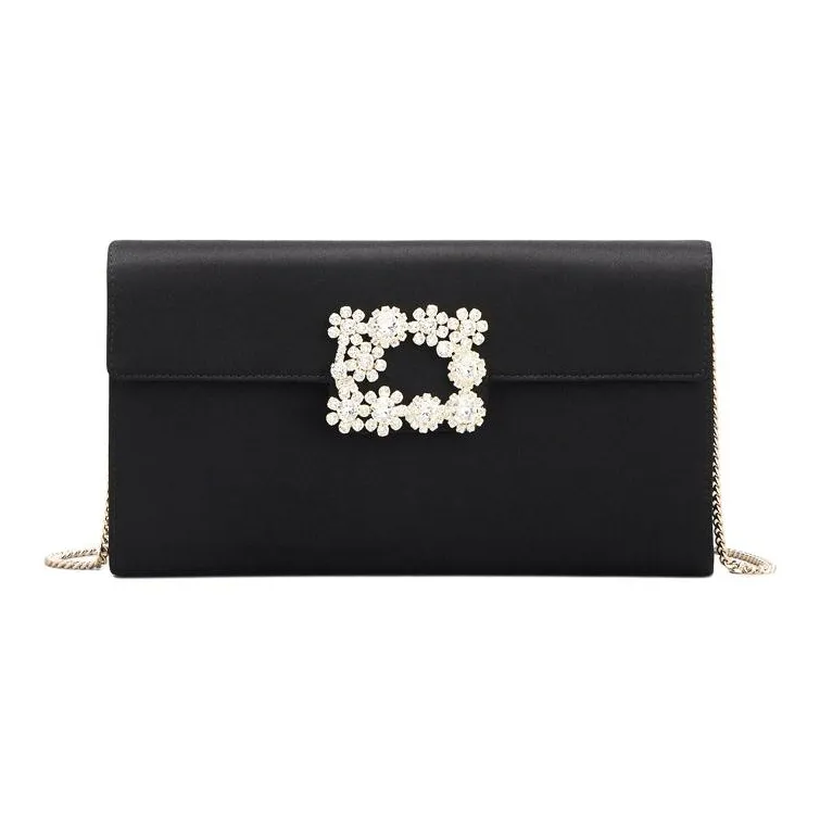 Roger Vivier Flower Buckle Envelope Flap Crossbody Bag