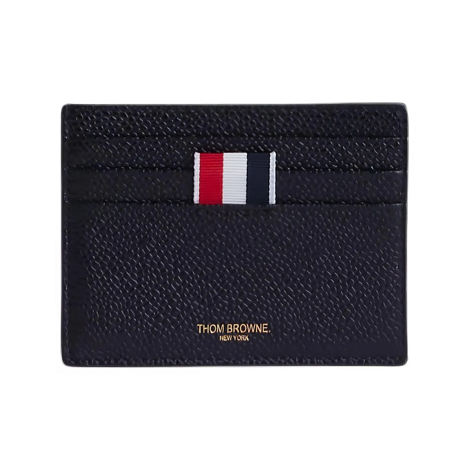 THOM BROWNE Pebbled leather Card Holder