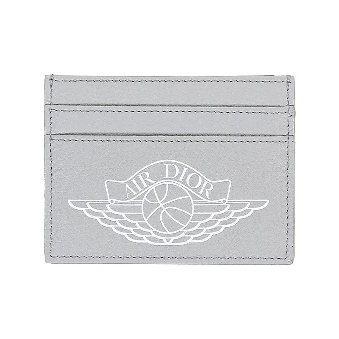 DIOR Air rubber jordan Collaboration Artificial Leather Card Holder Unisex Gray