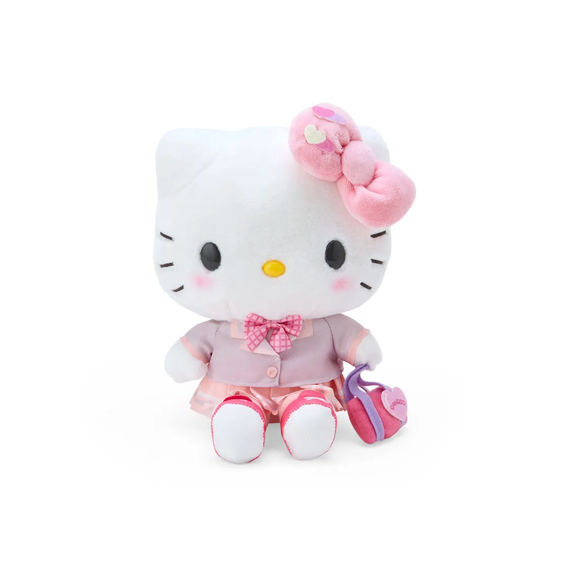 Санрио Shining Университетский Heisei Горячая девушка Подвеска Hello Kitty Куклы Плюшевая кукла 21,5 см Длина тела