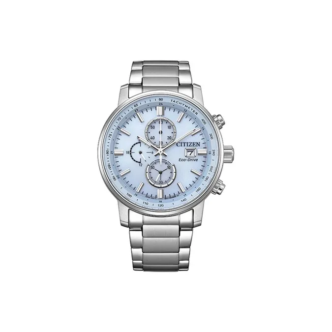 CITIZEN Светильник Кварцевый механизм Нержавеющая сталь Ремешок Часы 43 мм Мужские часы Синий циферблат