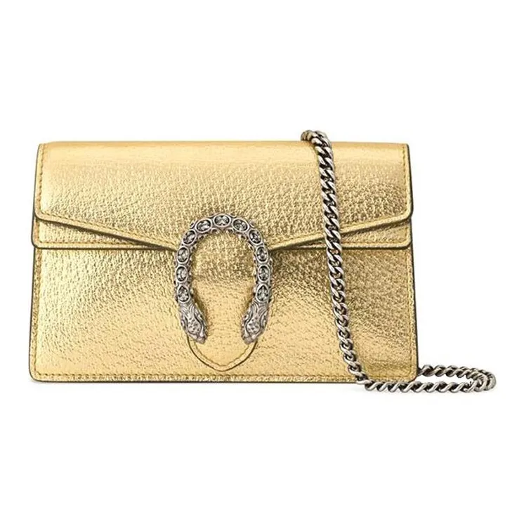 GUCCI Dionysus Leather Portable Crossbody Bag, Shoulder Bag Women's Gold
