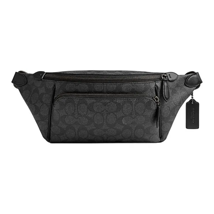 COACH League Coated Canvas Fanny Pack Tubas Men's Black